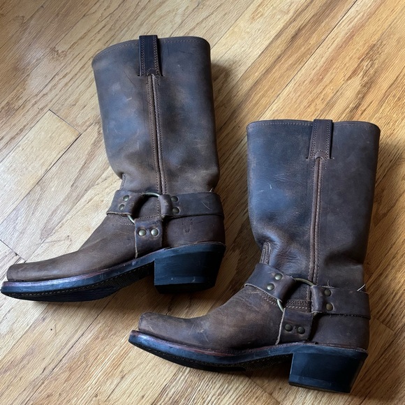Frye 12R harness boots brown size 6 EUC smoke colorway - Picture 5 of 9